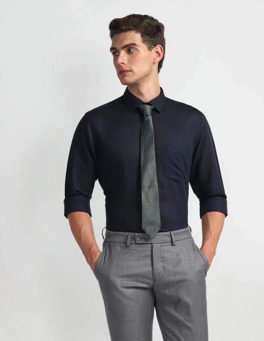 #Arrow Solid Linen Cotton Shirt