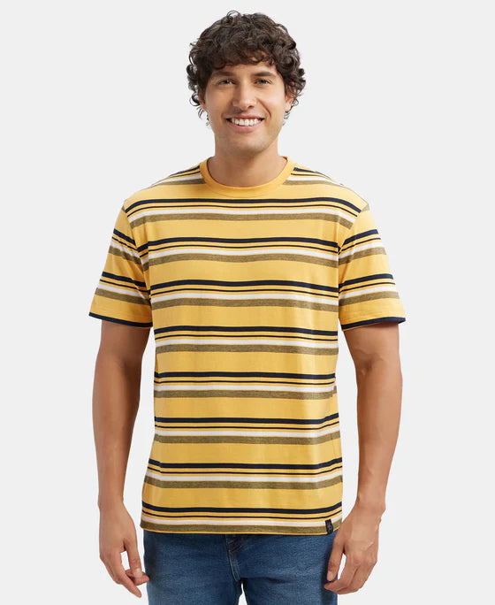 #2715 Super Combed Cotton Rich Striped Round Neck Half Sleeve T-Shirt