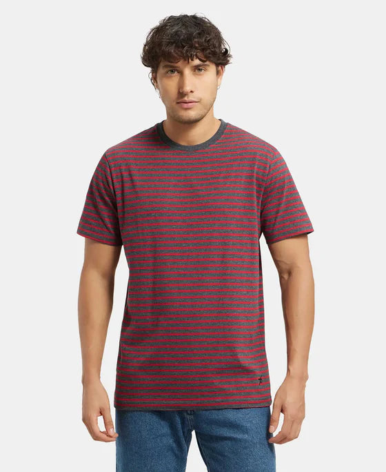 #2715 Super Combed Cotton Rich Striped Round Neck Half Sleeve T-Shirt