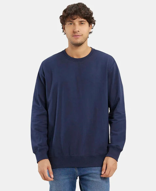 #2716 Super Combed Cotton French Terry Solid Sweatshirt with Ribbed Cuffs