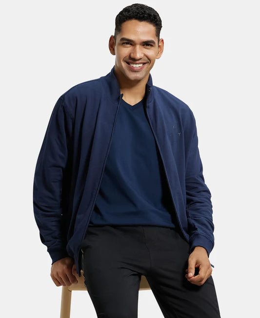 #2730 Super Combed Cotton French Terry Jacket with Ribbed Cuffs