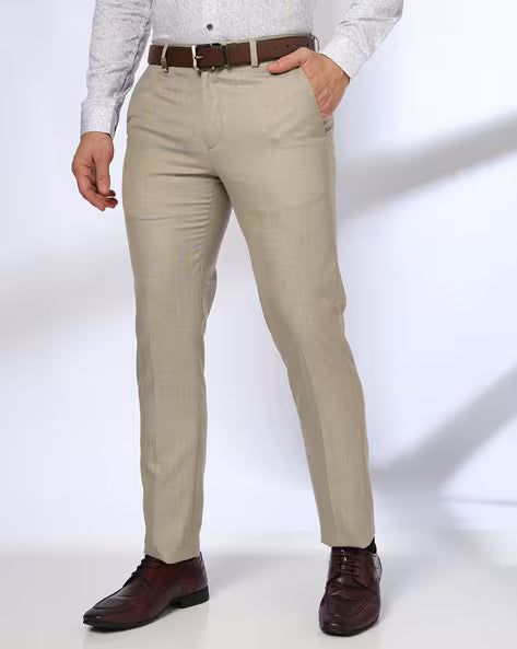 JOHN PLAYERS Men Regular Fit Flat-Front Trousers 443037453003