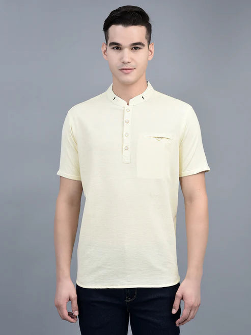 Canoe Men Round Neck Short Sleeve Length Regular Fit Knitted T-Shirt # KTS-NEWYORK