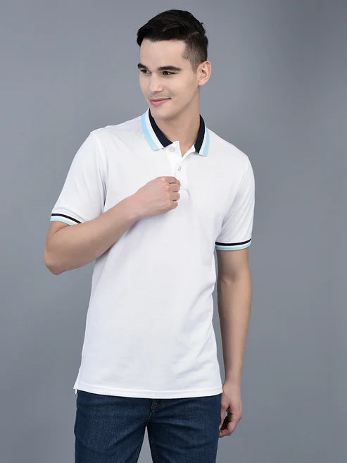 Canoe Men Short Sleeve Polo Neck SOLID Pattern T-Shirt # TSH-KOLBEN
