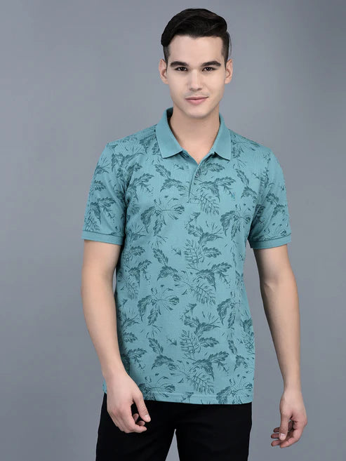 Canoe Men Print Pattern Button Closer T-Shirt # TSH-ELEIRA