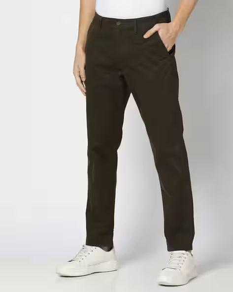 JOHN PLAYERS Men Slim Fit Flat-Front Chinos 443036269010