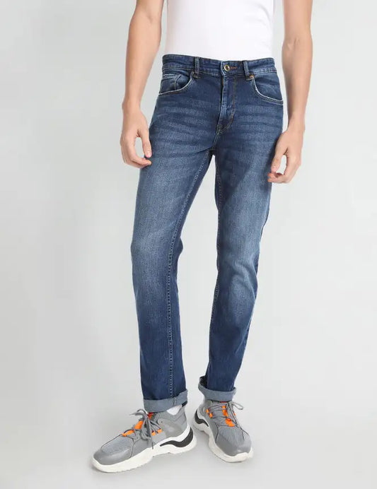 FLYING MACHINE  Men Slim Mid Rise Blue Jeans FMJEN1007