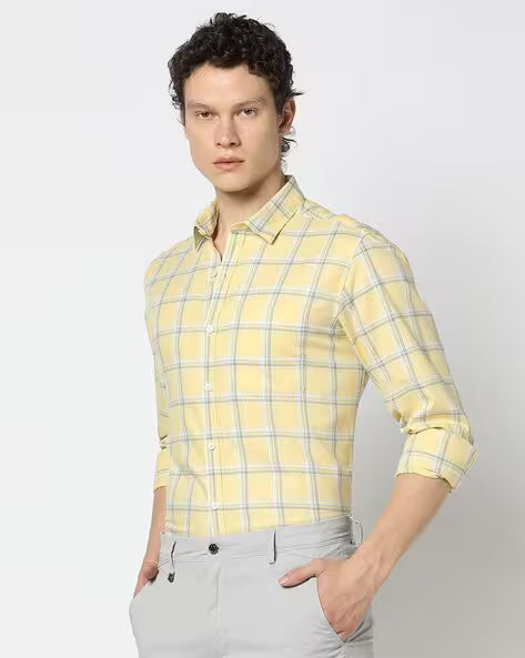JOHN PLAYERS Men Checked Slim Fit Shirt 443036443004