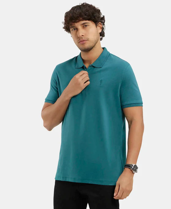 #3912 Super Combed Cotton Rich Solid Half Sleeve Polo T-Shirt