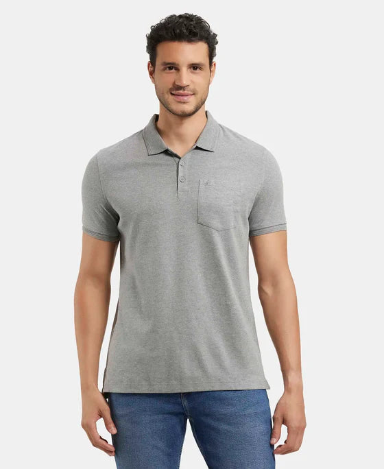 #3913 Super Combed Cotton Rich Solid Half Sleeve Polo T-Shirt with Chest Pocket