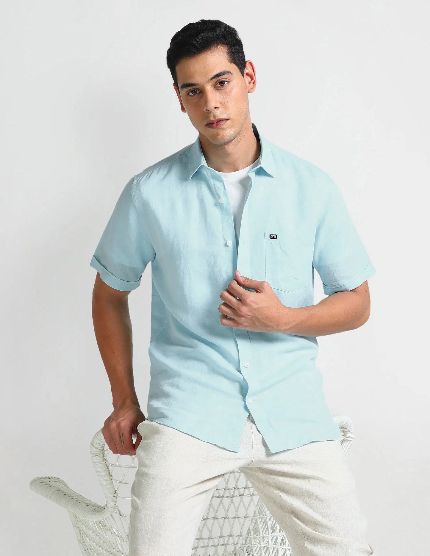 Arrow Sports Solid Linen Shirt
