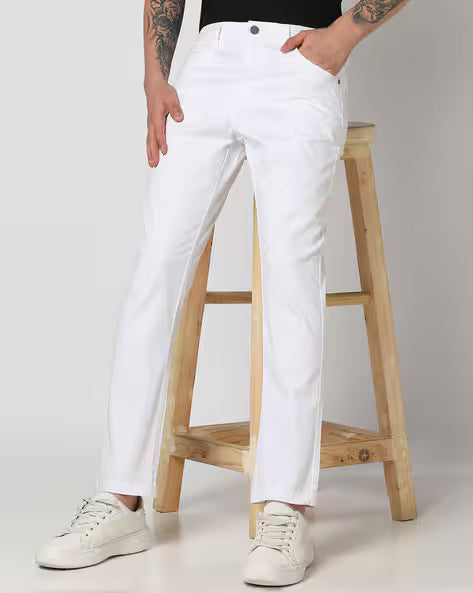 JOHN PLAYERS Men Slim Fit Flat-Front Chinos 443036717003