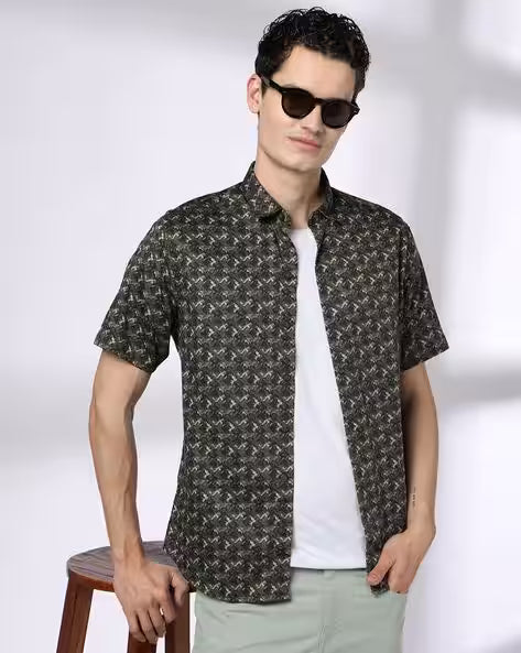JOHN PLAYERS Men Printed Relaxed Fit Shirt 443053264002