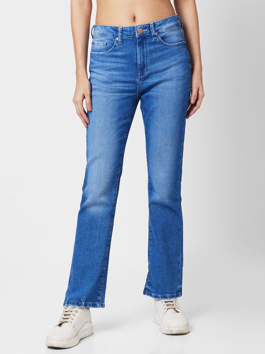 Spykar Women Bootcut Heavy Fade Stretchable Jeans #WDELI1BD039