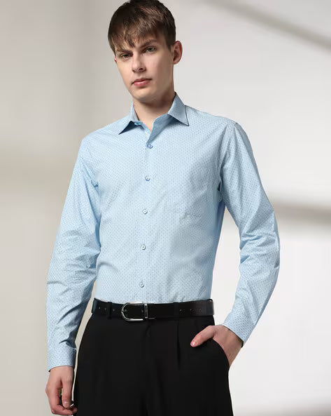 JOHN PLAYERS Men Printed Slim Fit Shirt 443035873007