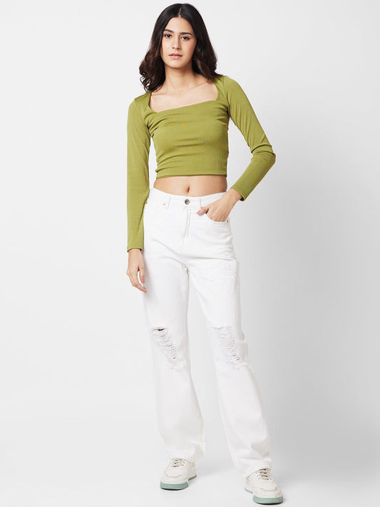 Spykar Women Straight Fit High-Rise Highly Distressed Stretchable Jeans #WDBEL1BD080