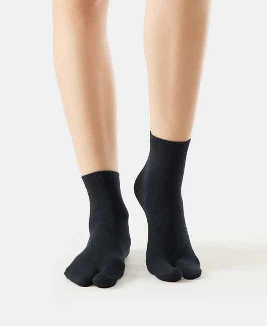 #7487 Compact Cotton Stretch Toe Socks with StayFresh Treatment