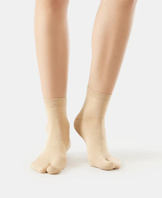 #7487 Compact Cotton Stretch Toe Socks with StayFresh Treatment