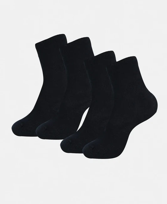 #7800 Kid's Compact Cotton Stretch Solid Calf Length Socks With StayFresh Treatment