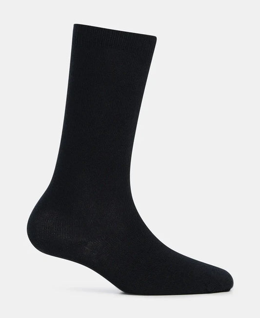 #7902 Kid's Compact Cotton Stretch Solid Knee Length Socks With StayFresh Treatment