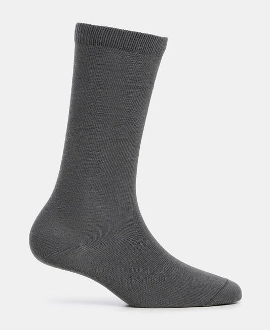 #7902 Kid's Compact Cotton Stretch Solid Knee Length Socks With StayFresh Treatment
