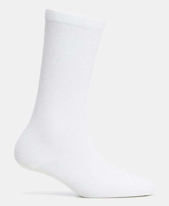 #7902 Kid's Compact Cotton Stretch Solid Knee Length Socks With StayFresh Treatment