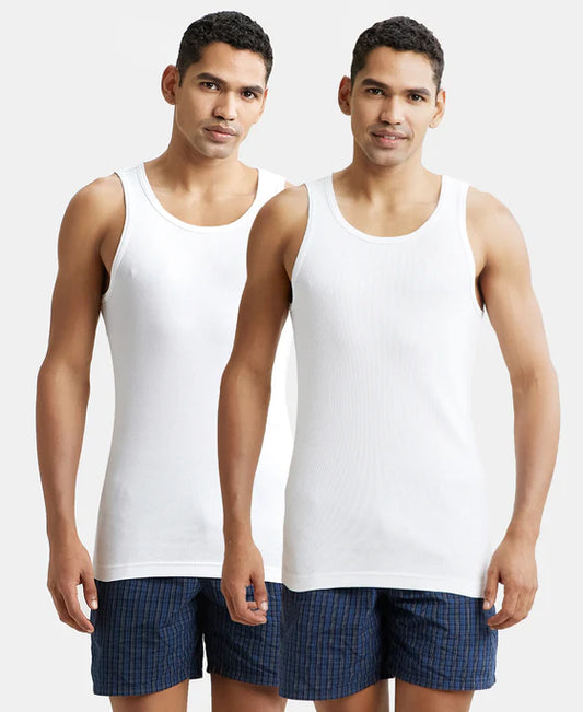 #8823 Super Combed Cotton Rib Round Neck Sleeveless Vest with StayFresh Properties