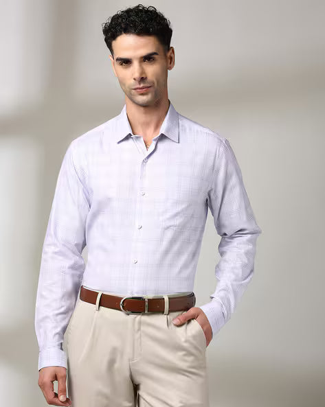 JOHN PLAYERS Men Checked Slim Fit Shirt 443035972007
