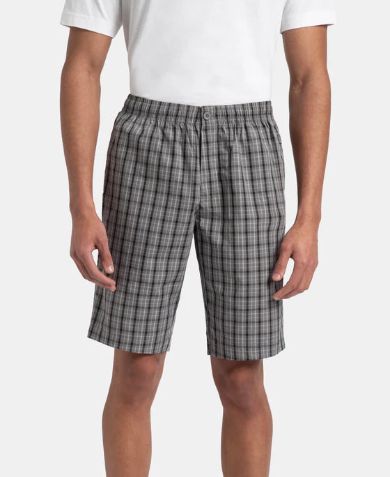 #9005 Super Combed Mercerized Cotton Woven Fabric Regular Fit Printed Bermuda with Side Pockets - Navy1