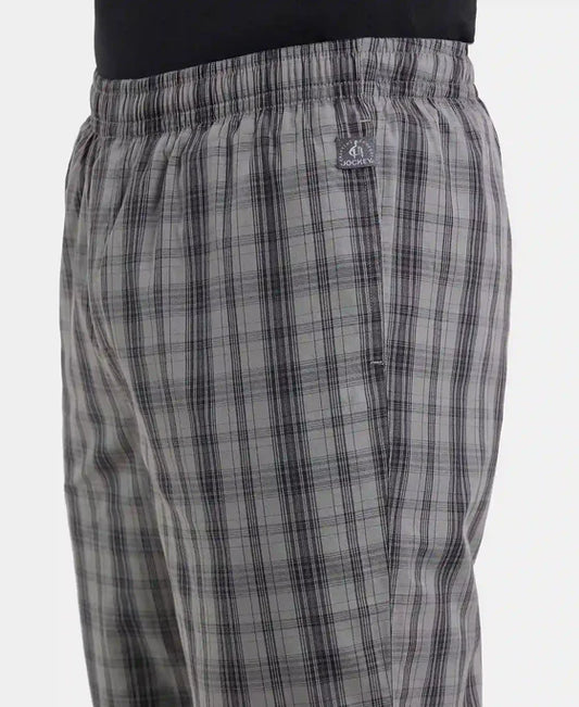 #9009 Super Combed Cotton Woven Fabric Regular Fit Checkered Pyjama with Side Pockets - Quiet