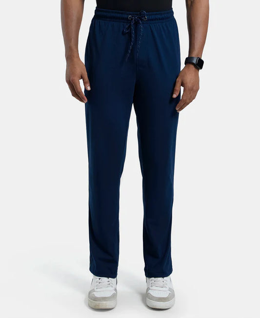 #9500 Super Combed Cotton Rich Regular Fit Trackpant with Side Pockets - Graphite & Black