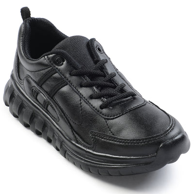 Force 10 Black Lacing Uniform School Shoes For Kids 9906-02T By Liberty