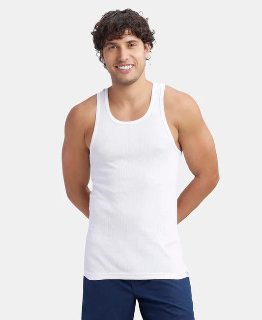 #9922 Super Combed Cotton Rib Round Neck with Racerback Gym Vest - Navy