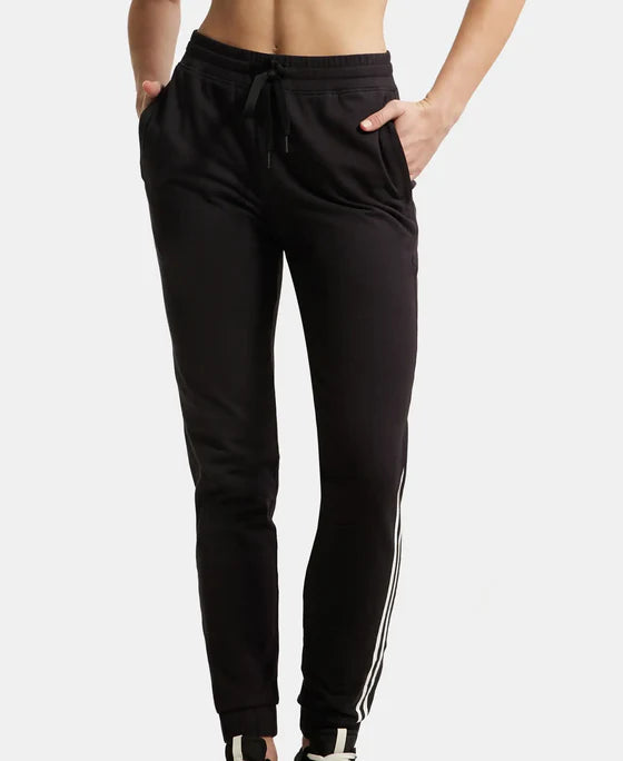 #A108 Super Combed Cotton Elastane Stretch Slim Fit Joggers with Side Pockets