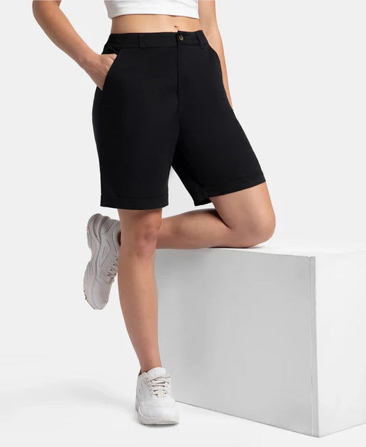#A125 Super Combed Cotton Woven Twill Fabric Relaxed Fit Shorts with Convenient Side Pockets