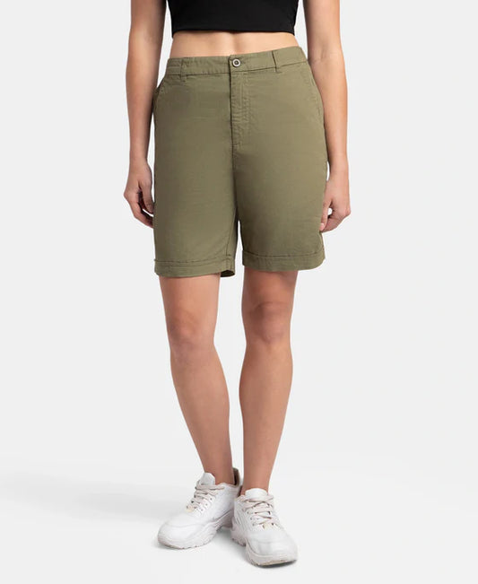 #A125 Super Combed Cotton Woven Twill Fabric Relaxed Fit Shorts with Convenient Side Pockets