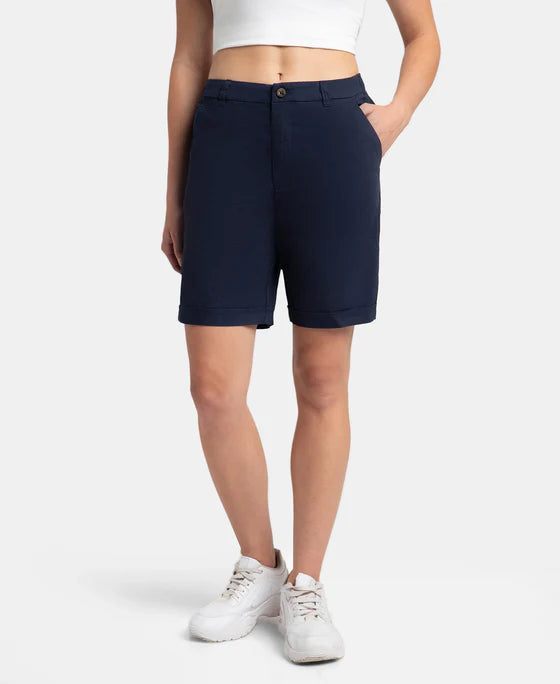 #A125 Super Combed Cotton Woven Twill Fabric Relaxed Fit Shorts with Convenient Side Pockets