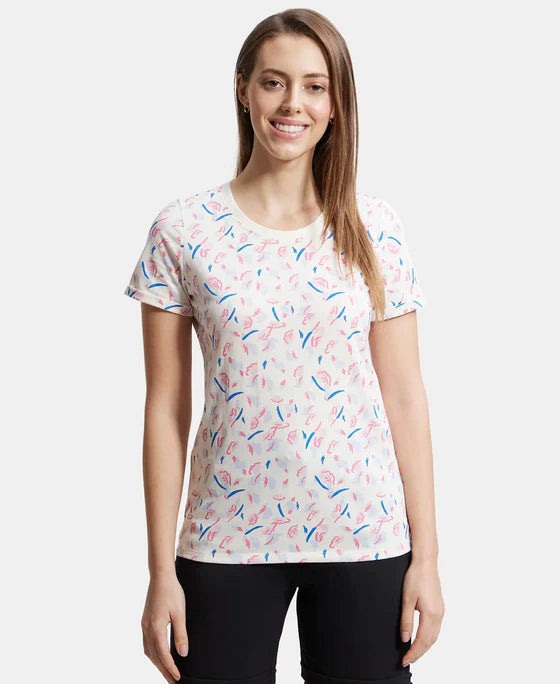 #A144 Super Combed Cotton Relaxed Fit Printed Half Sleeve T-Shirt