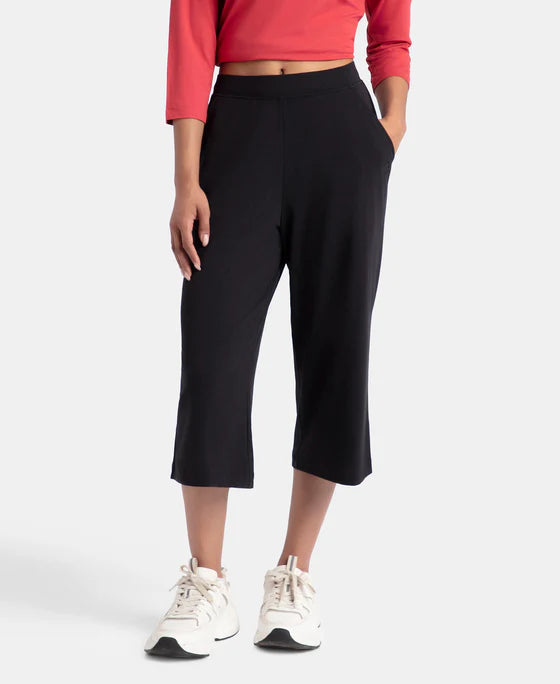 #A150 Super Combed Cotton Rich Elastane Stretch Relaxed Fit Culottes