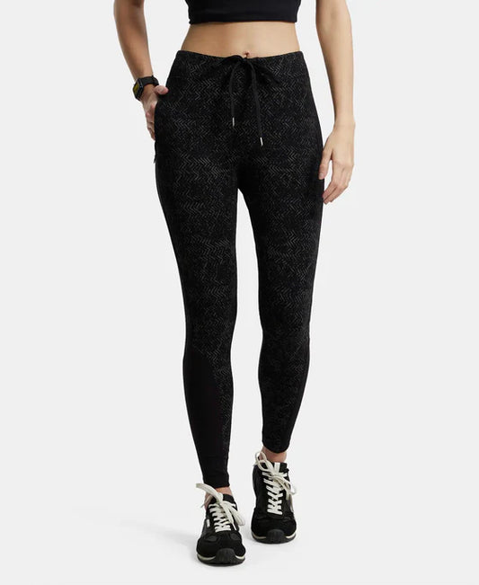 #AA01 Super Combed Cotton Elastane Stretch Yoga Pants with Side Zipper Pocket
