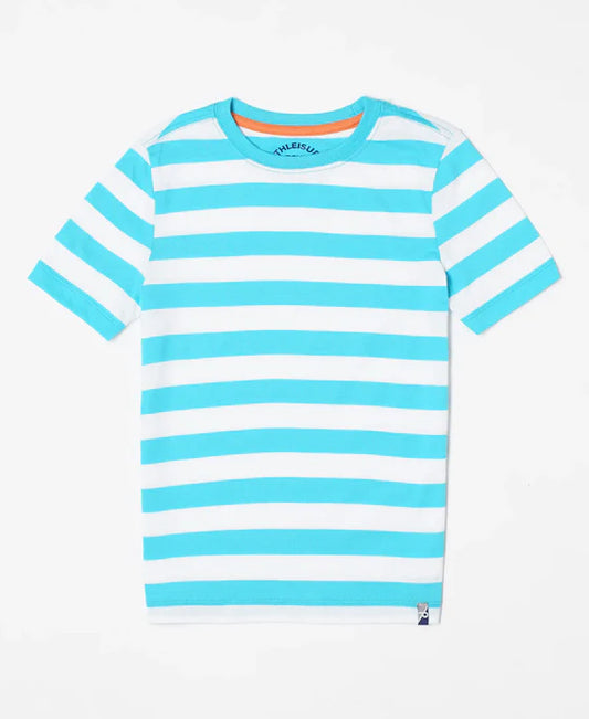 #AB09 Boy's Super Combed Cotton Striped Half Sleeve T-Shirt