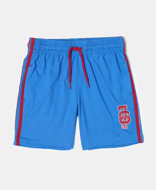 #AB11 Boy's Super Combed Cotton Rich Graphic Printed Shorts with Contrast Side Taping