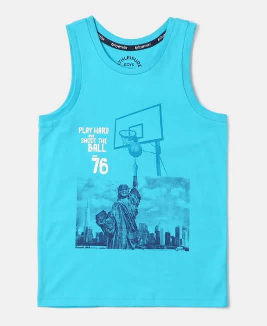 #AB14 Boy's Super Combed Cotton Graphic Printed Tank Top -