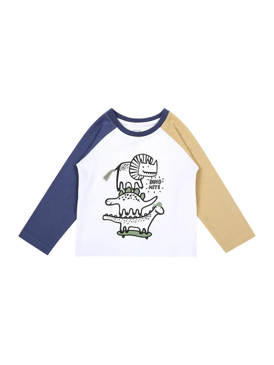 MeeMee Boys Graphic Printed Round Neck Pure Cotton T-shirt