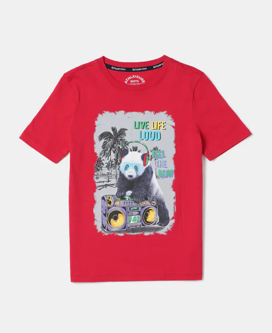 #AB23 Boy's Super Combed Cotton Graphic Printed Half Sleeve T-Shirt