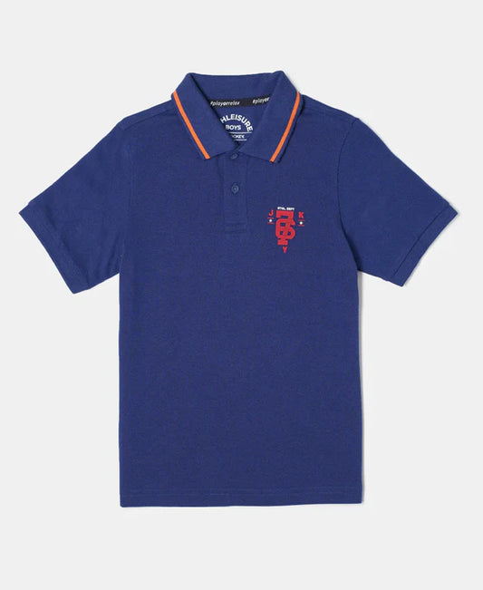 #AB24 Boy's Super Combed Cotton Rich Graphic Printed Half Sleeve Polo T-Shirt