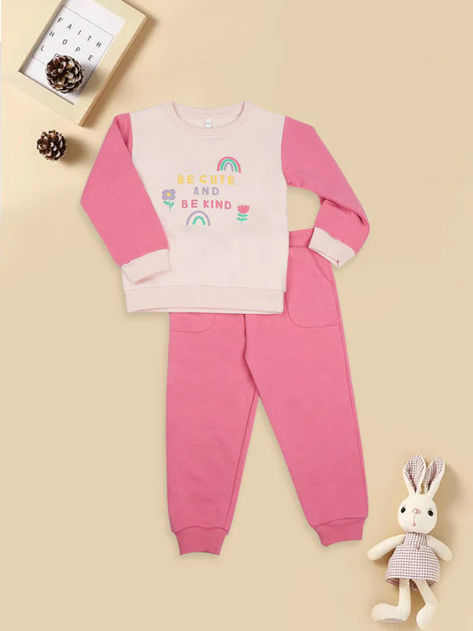 MeeMee Girls "Be Cute & Kind" Playful Jogger Set
