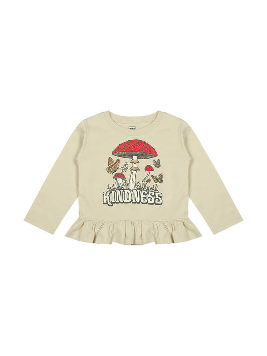 MEEMEE Toddler Tee: Celebrate Cheerfulness with "Happiness is a Mushroom" Print