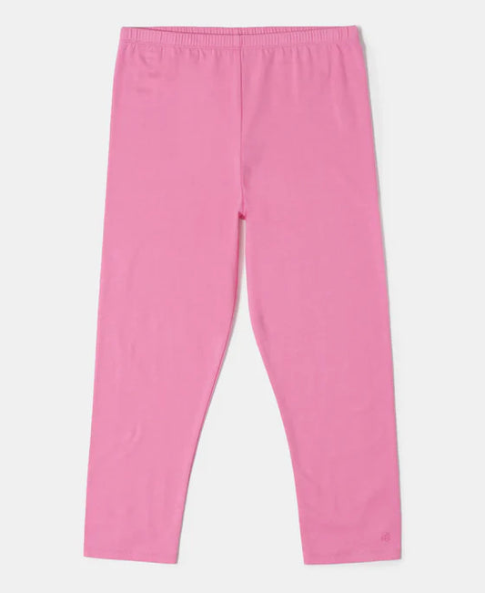 #AG54 Girl's Super Combed Cotton Elastane Stretch Three Quarter Leggings