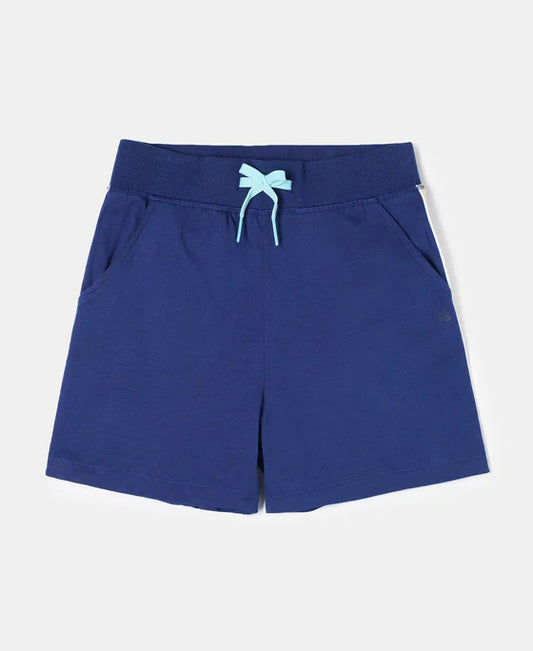 #AG63 Girl's Super Combed Cotton Solid Shorts with Side Taping